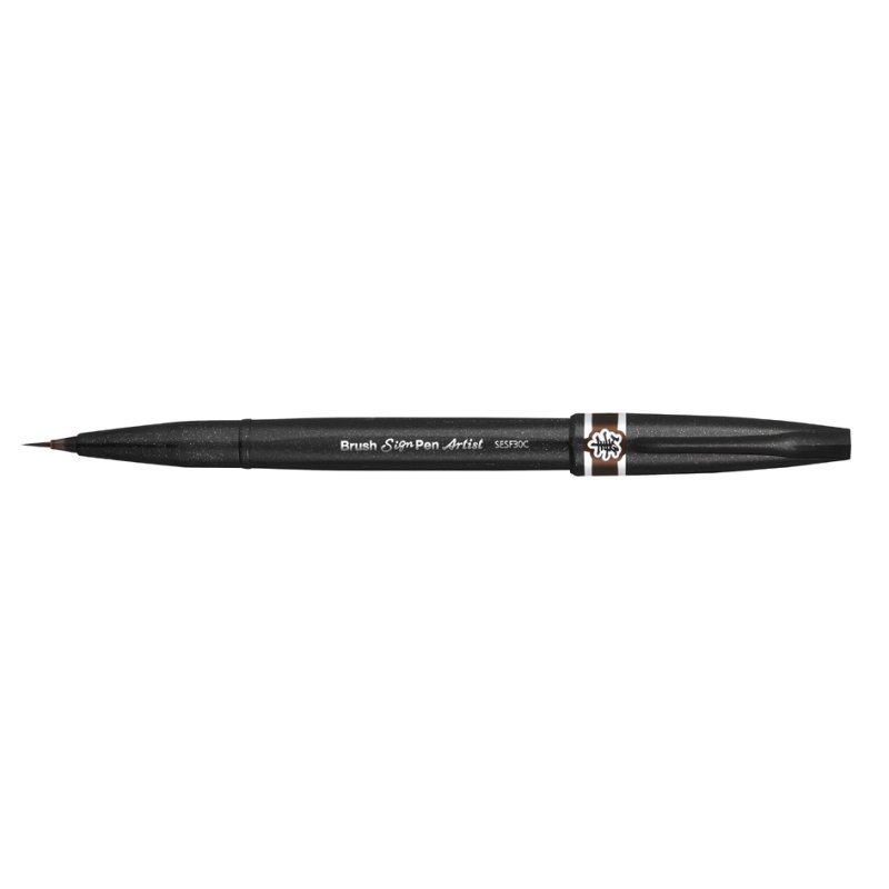 Pentel stylo-pinceau Feutre Artistique, gris, pointe fibre synthétique