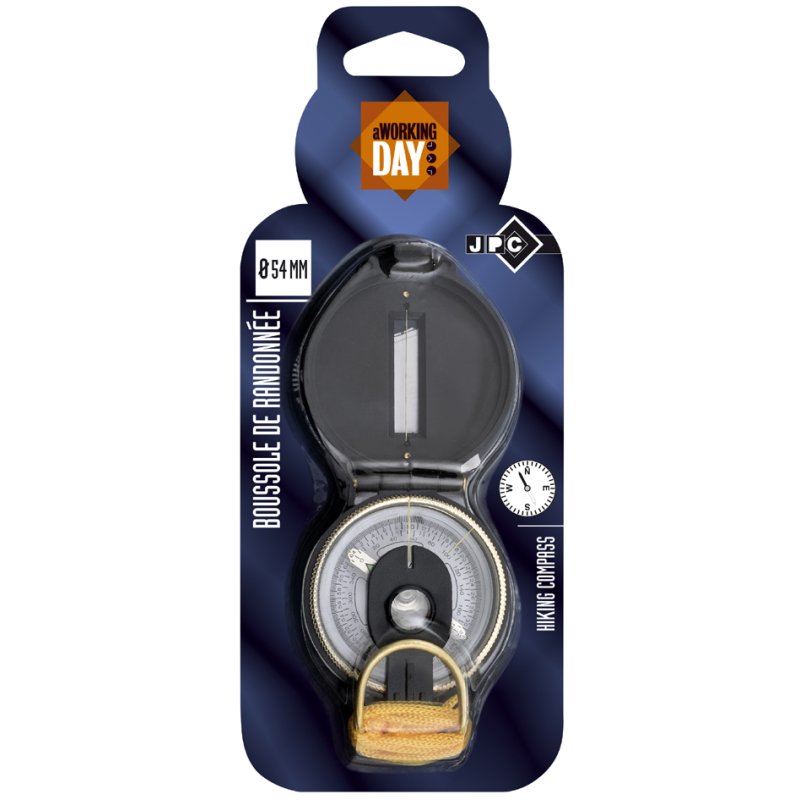 JPC compas de marche avec couvercle, diamètre 54 mm, boîtier plastique