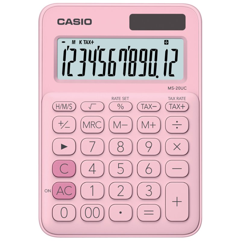 CASIO rekenmachine MS-20UC-BU, 12-cijferig, blauw