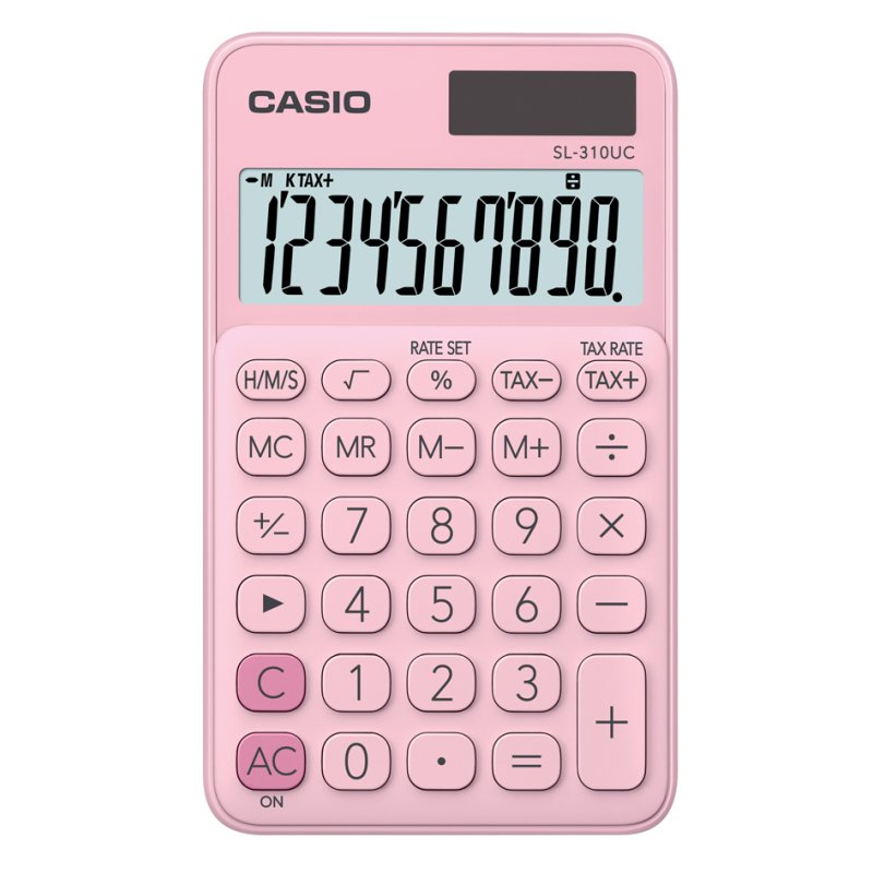 CASIO calculatrice SL-310UC-BU, affichage 10 chiffres, énergie solaire/pile, bleu