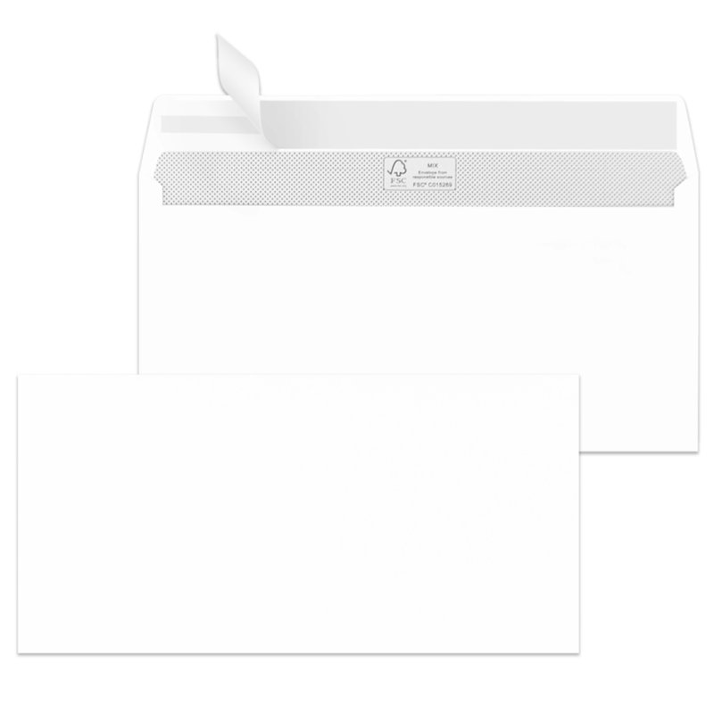 MAILmedia enveloppes DIN long, auto-adhésives, blanches, 500 pièces