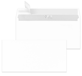 MAILmedia enveloppen DIN lang, zelfklevend, wit, venster links, 500 stuks