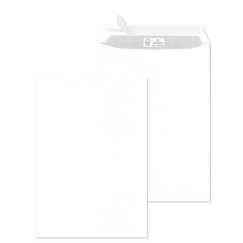 MAILmedia enveloppes d'expédition C4 avec fenêtre, blanc, 229×324 mm, 250 pcs