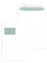 MAILmedia verzendtassen C5 met venster, wit, 162×229 mm, 500 stuks