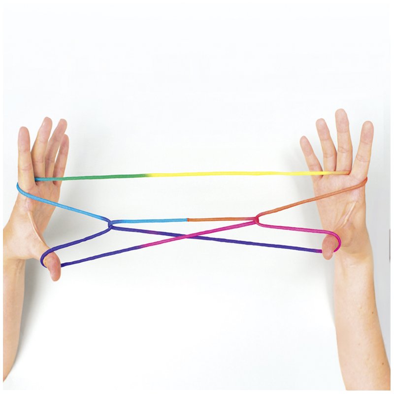 folia vingernaaidraad regenboogkleurig, 160 cm, polyester en nylon