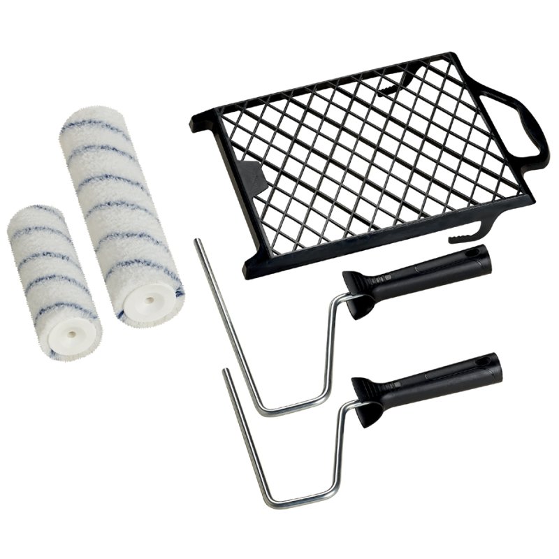 WESTEX ensemble anti-éclaboussures de rouleau de peinture, 3 pièces, 180 mm et 250 mm, avec grille d'essorage