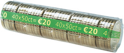 RESKAL munthulzen voor 5 cent munten, transparant, 50 stuks per houder
