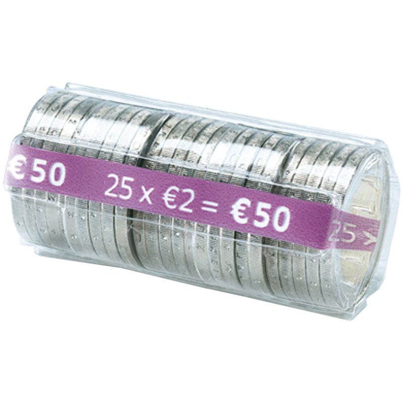 RESKAL étuis à monnaies transparent, pour pièces de 2 centimes, 50 pièces