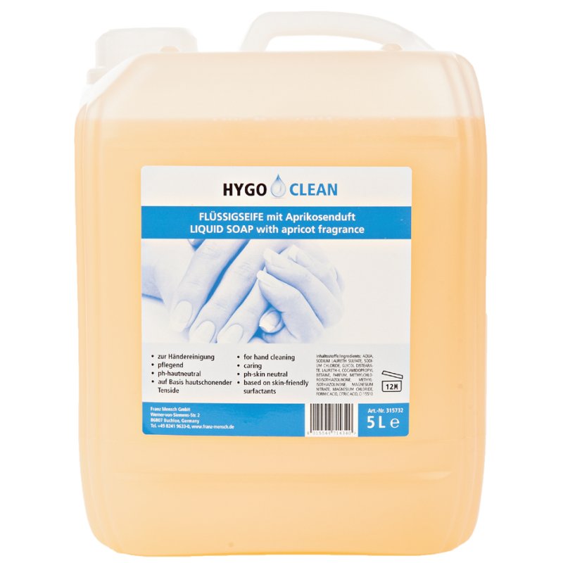HYGOCLEAN savon pour les mains, parfum abricot, pH-neutre, 1 litre