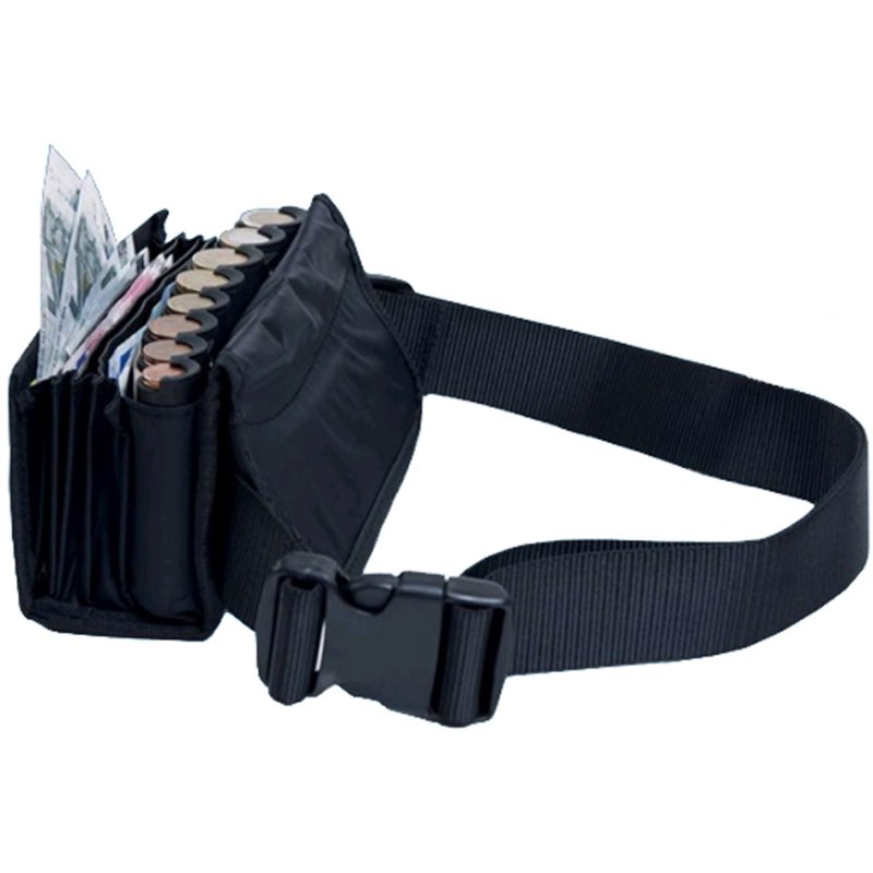 RESKAL porte-monnaie serveur EUROWALLET, noir, pièces & billets, nylon imperméable