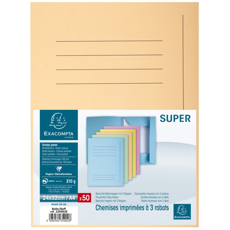 EXACOMPTA documentenmappen SUPER A4, beige, 50 stuks