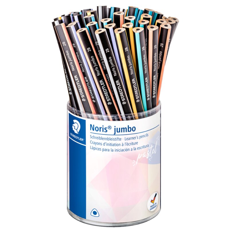 STAEDTLER Noris Jumbo pencils, triangular, 2B, pastel colours, 48 pieces