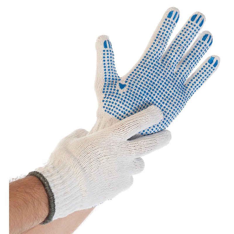 HYGOSTAR gant de travail STRUCTA I, blanc, taille M, 12 paires
