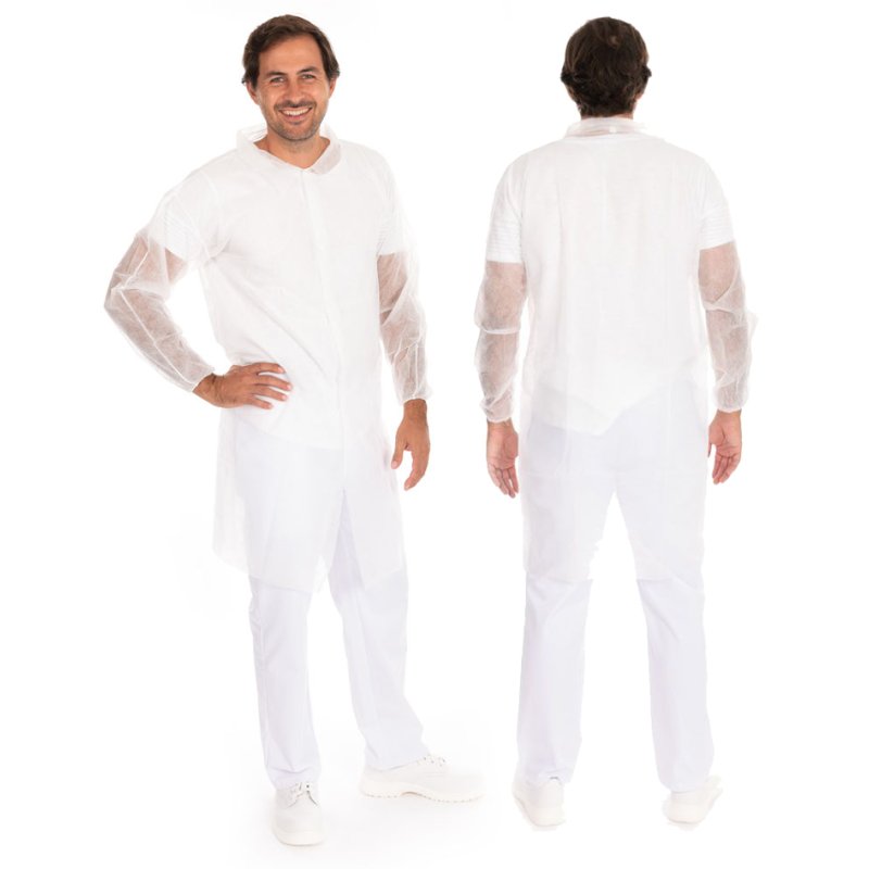 HYGOSTAR blouse de visite ECO HYGOBASE, blanc, XL, 10 pièces