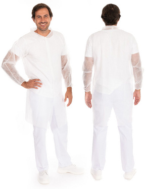 HYGOSTAR bezoekersjas ECO HYGOBASE, wit, XXXL, 10 stuks