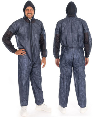 HYGOSTAR overall met capuchon, donkerblauw, XL, ademend