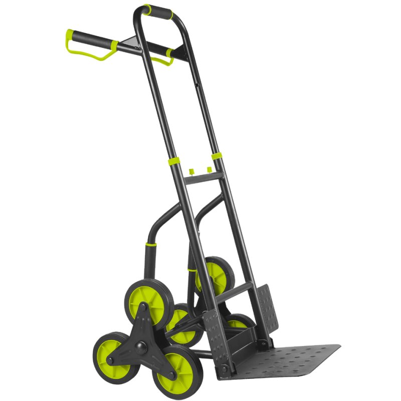 Wonday sack truck, steel tube frame, folding shovel, load capacity 200 kg, black/green