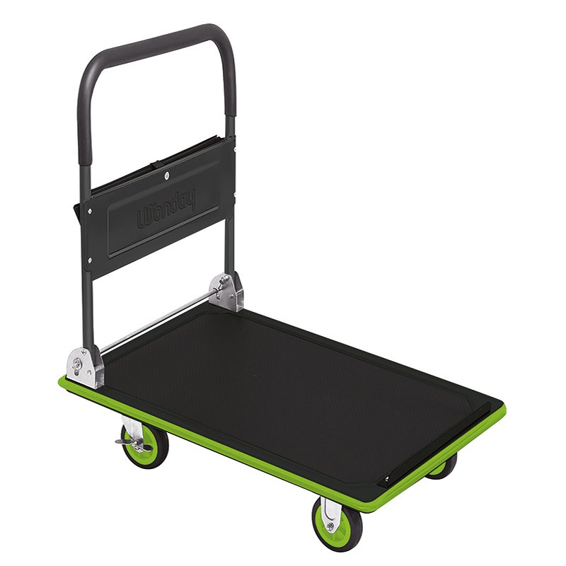 Wonday steel platform trolley, black/green, folding