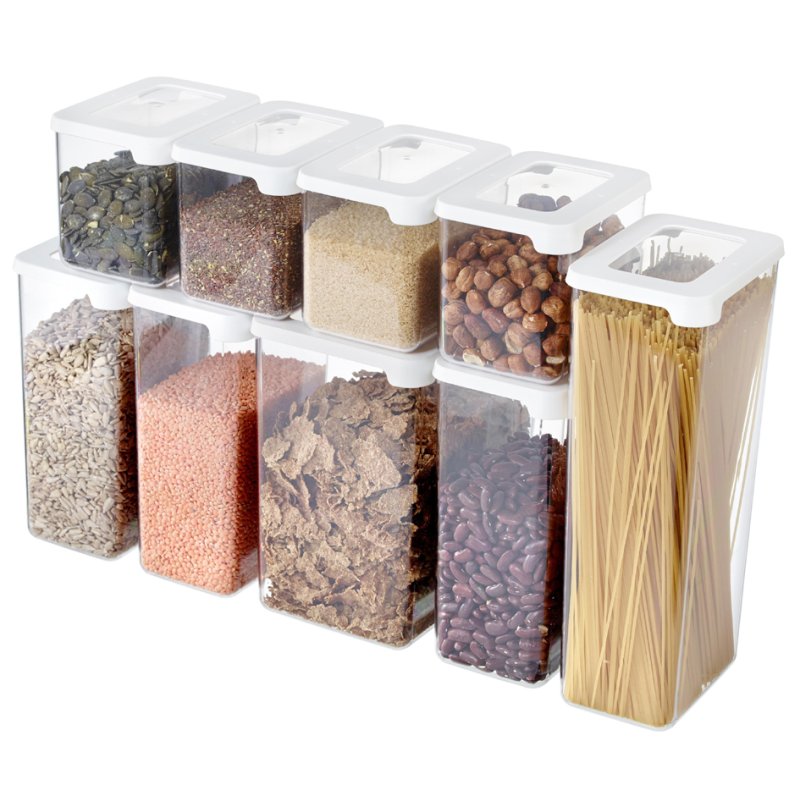 GastroMax voorraaddoos, 0,35 liter, transparant/wit, luchtdicht