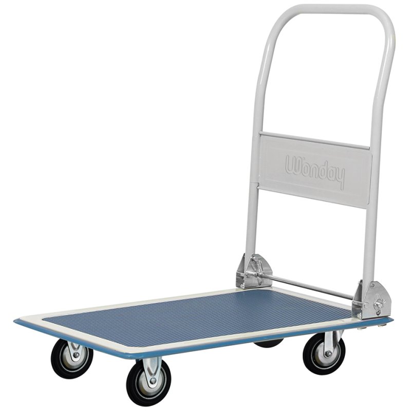 Wonday steel platform trolley Cargo, blue/grey, folding, 150 kg load capacity, 730×470 mm