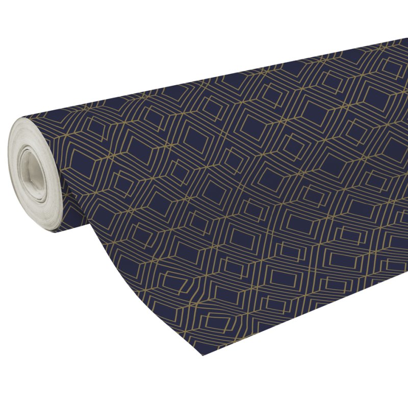Clairefontaine papier cadeau Géométrique, 700 mm × 50 m, effet or