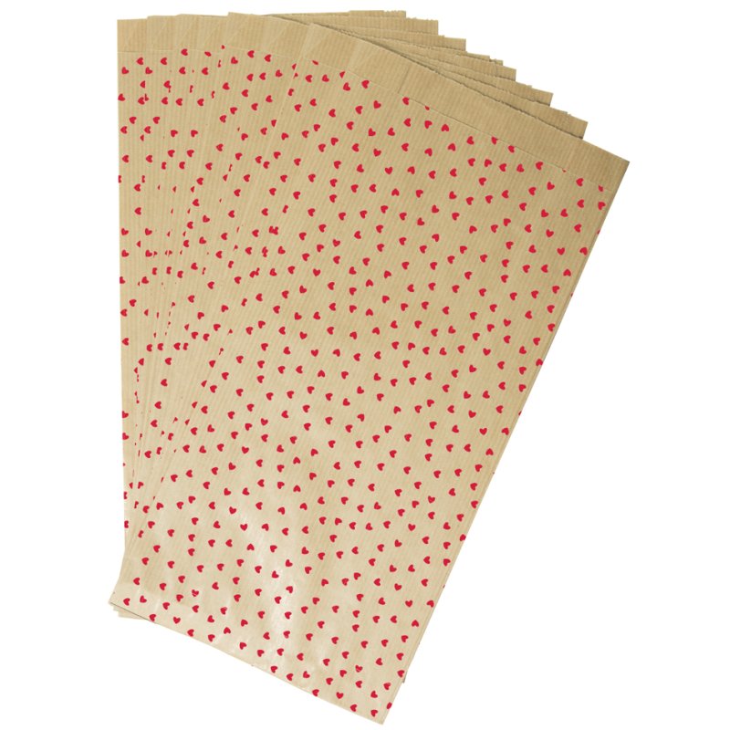 Clairefontaine sachets papier fond plat rayé, papier kraft, 110×50×210 mm, 50 pièces