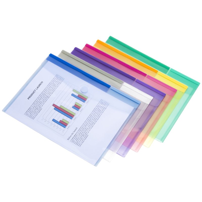 djois pochette de documents sur mesure, couleurs assorties, PP 0,2 mm, 6 pièces