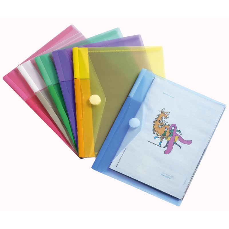 djois pochette de documents sur mesure, couleurs assorties, PP 0,2 mm, 6 pièces