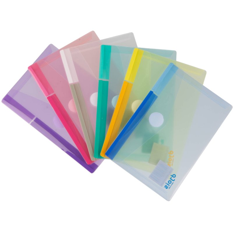 djois pochette de documents sur mesure, couleurs assorties, PP 0,2 mm, 6 pièces