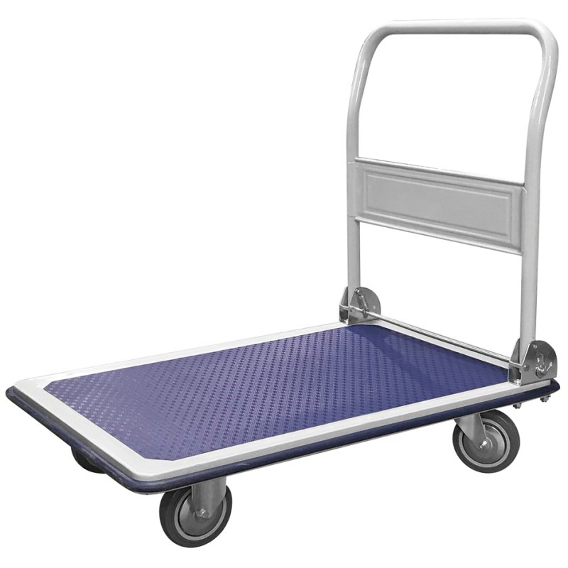 Wonday chariot à plateau acier cargo, capacité de charge 300 kg, poignée de traction pliable