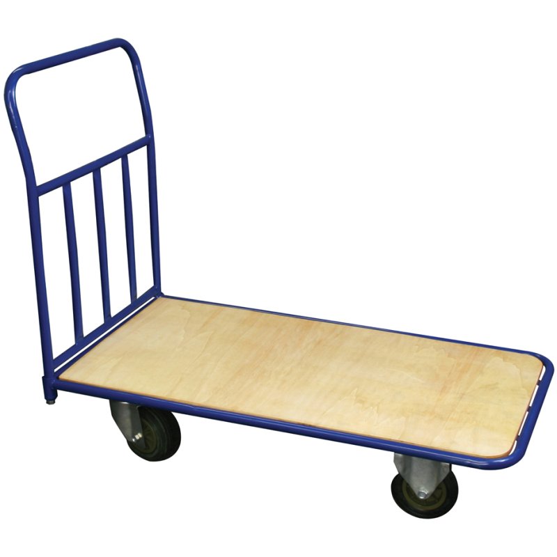 Wonday platform trolley, blue/light brown, wooden platform, 400 kg load capacity, 1140×550 mm