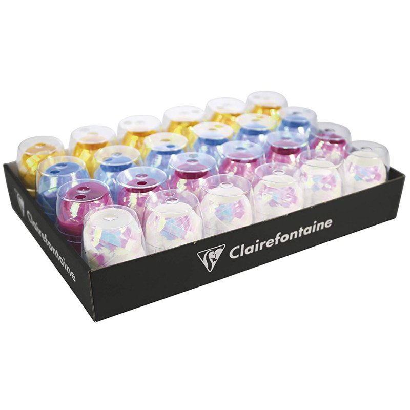 Clairefontaine ruban ondulé nacré, 7 mm × 10 m, assortiment 4 couleurs, 24 pièces