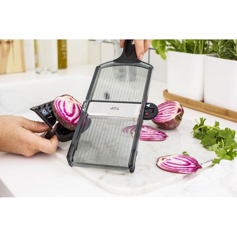 GastroMax groentesnijder mandoline, zwart, 120×45×300 mm