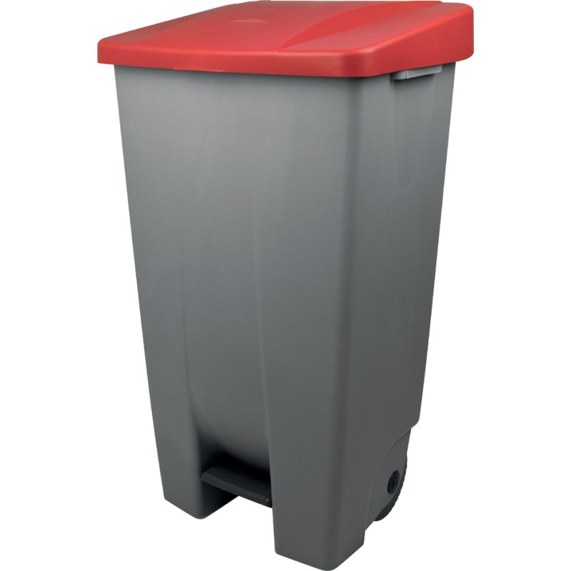 helit pedaalemmer De Chef, 120 liter, rood, met wielen