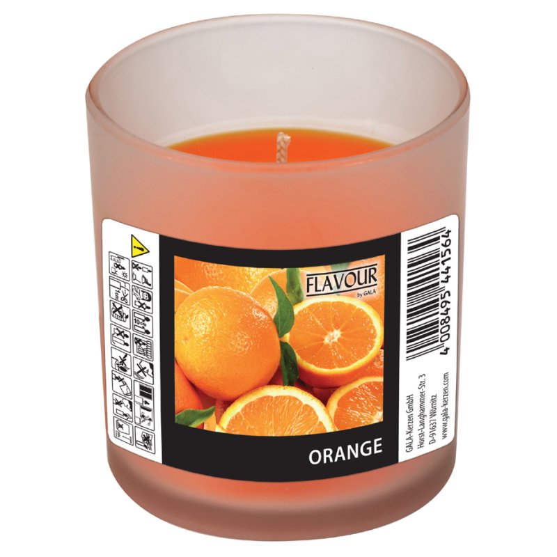 GALA FLAVOUR bougie parfumée en verre, orange, paraffine avec huile de palme, 70 mm