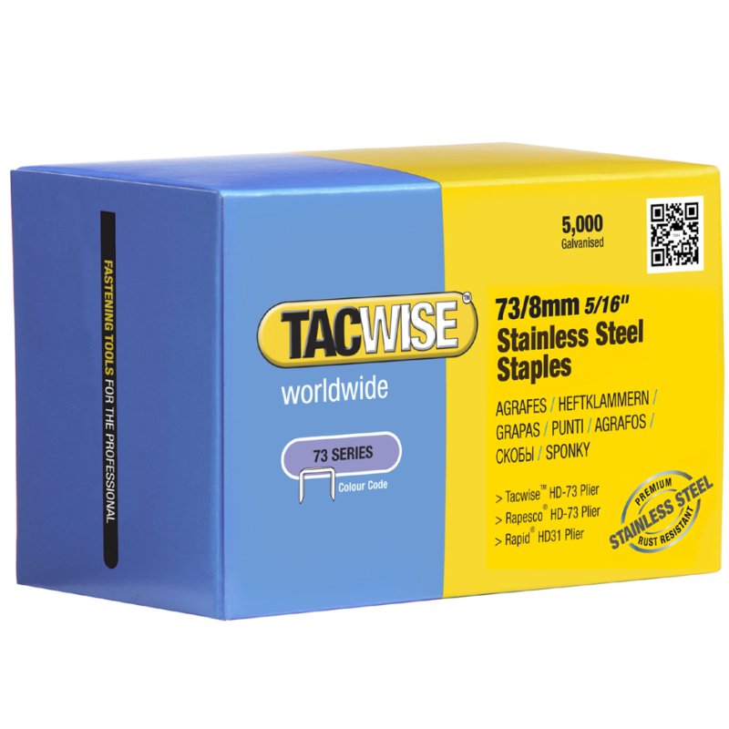 TACWISE agrafes 73/12 mm, galvanisées, 5000 pièces