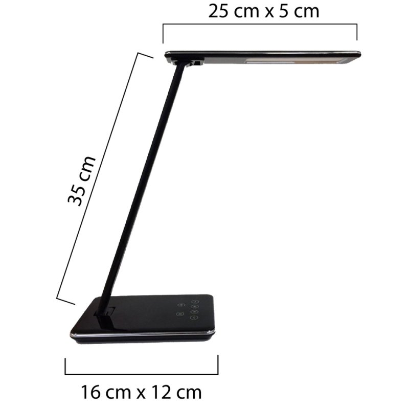 UNiLUX LED desk lamp LINKA, dimmable, black, USB charging function