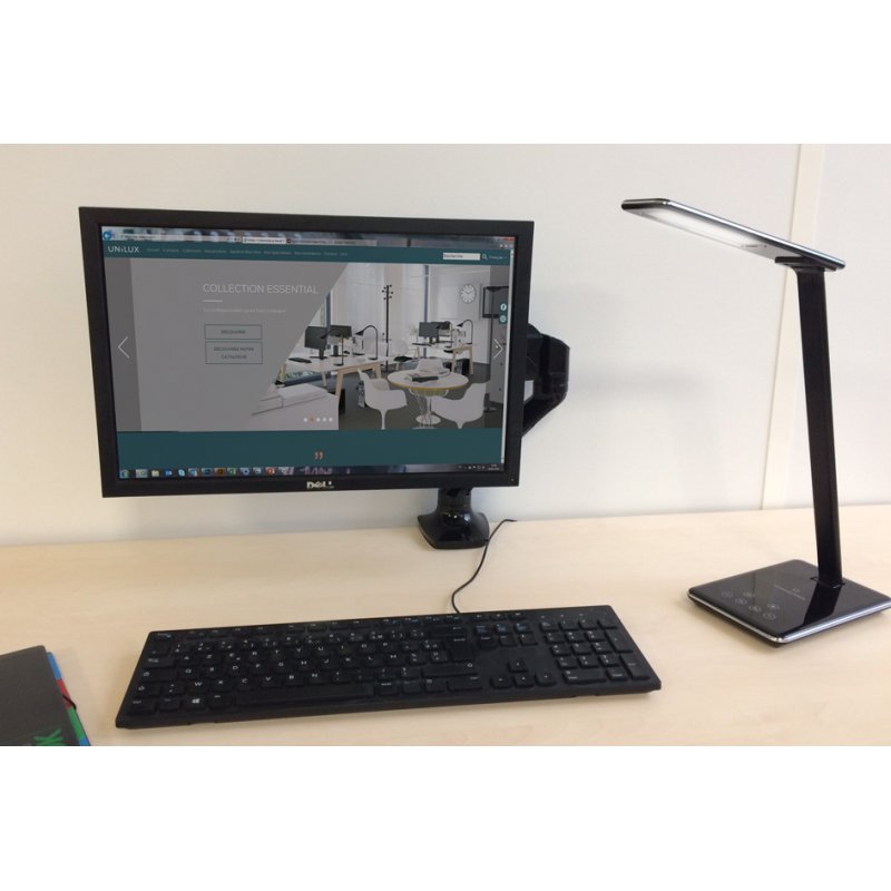 UNiLUX LED desk lamp LINKA, dimmable, black, USB charging function