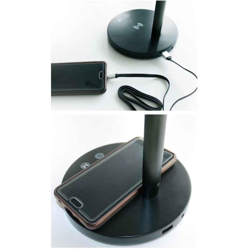 UNiLUX Lampe de bureau LED DIVA, dimmable, noir, fonction charge USB