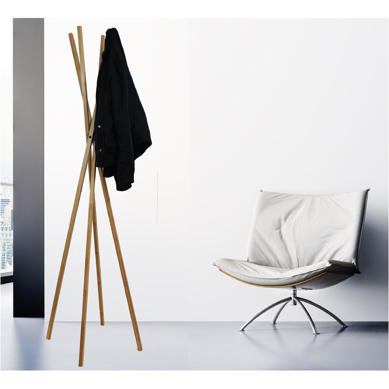 UNiLUX TIPY coat rack, bamboo, 4 hooks, 177 cm