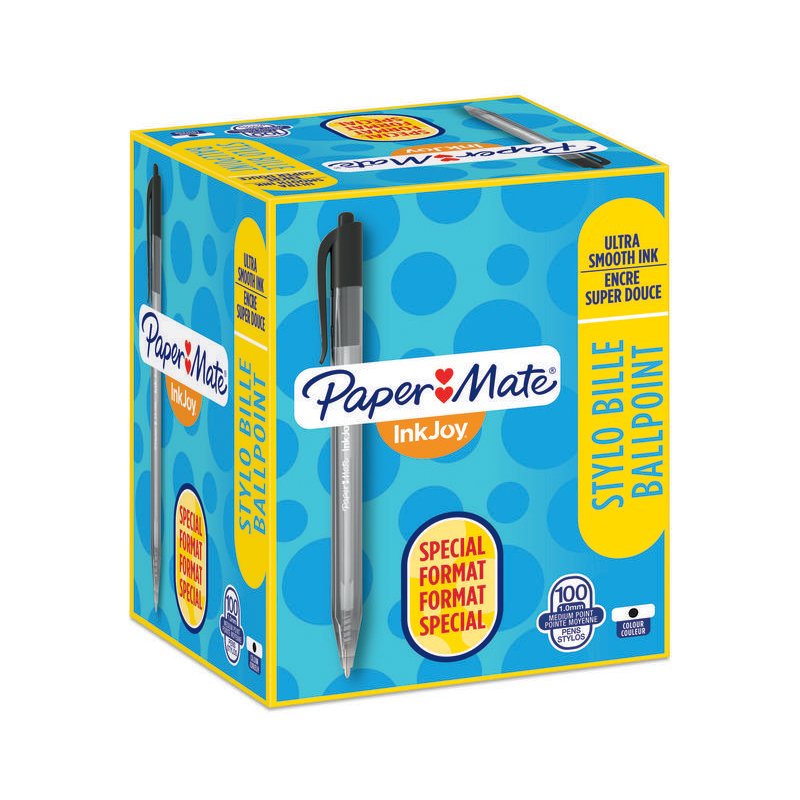 PAPER:MATE stylo à bille InkJoy 100 RT, bleu, 100 pièces