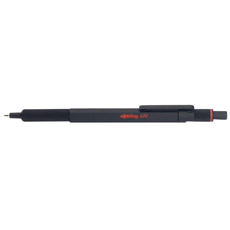 Rotring 600 stylo à bille rétractable, noir, boîtier en métal