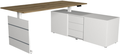 Kerkmann complete werkplek Move 3, wit/grafiet, rechts