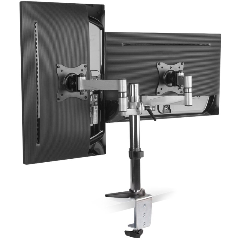 LogiLink bras double moniteur, 13-27 pouces, noir/argent, longueur de bras 342 mm