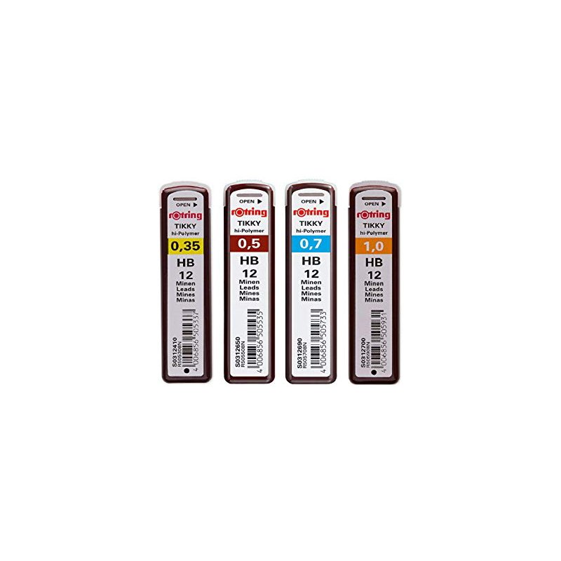Rotring vulpotloodstiften Tikky, 0,35 mm, HB, 12 stuks