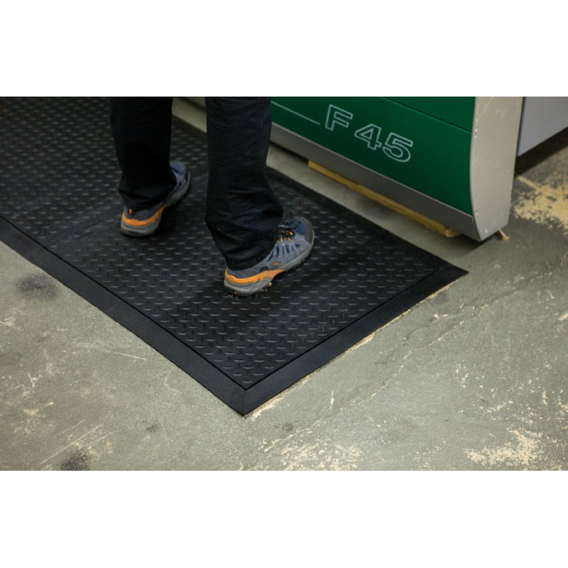 Tapis de poste de travail miltex Yoga Lock Basic, 710×780 mm, 13 mm d'épaisseur, caoutchouc nitrile