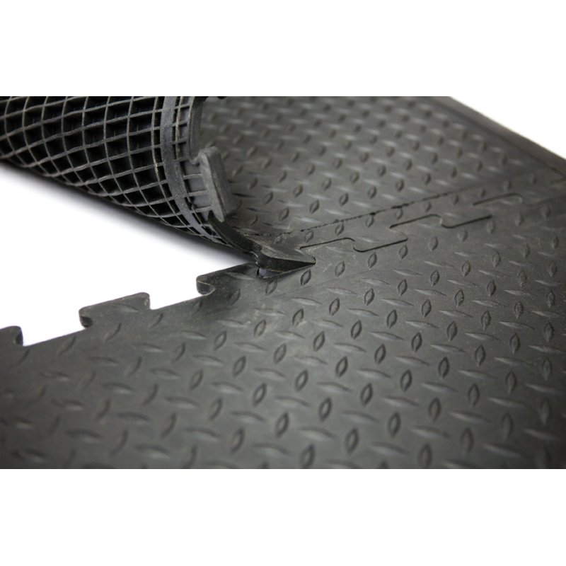 Tapis de poste de travail miltex Yoga Lock Basic, 710×780 mm, 13 mm d'épaisseur, caoutchouc nitrile