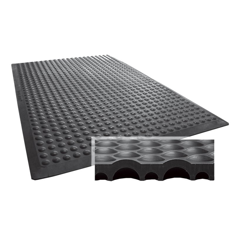 Miltex tapis d'atelier Yoga Flex Oil, noir, 800 × 300 mm, 13 mm épais, antidérapant