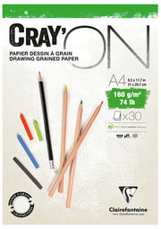 Clairefontaine tekenpapierblok CRAY'ON, A5, wit, 50 vel