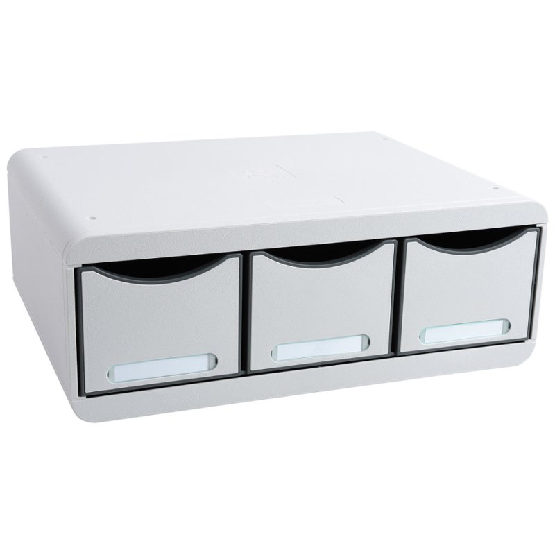 EXACOMPTA boîte à outils TOOLBOX MAXI, 3 tiroirs, gris clair